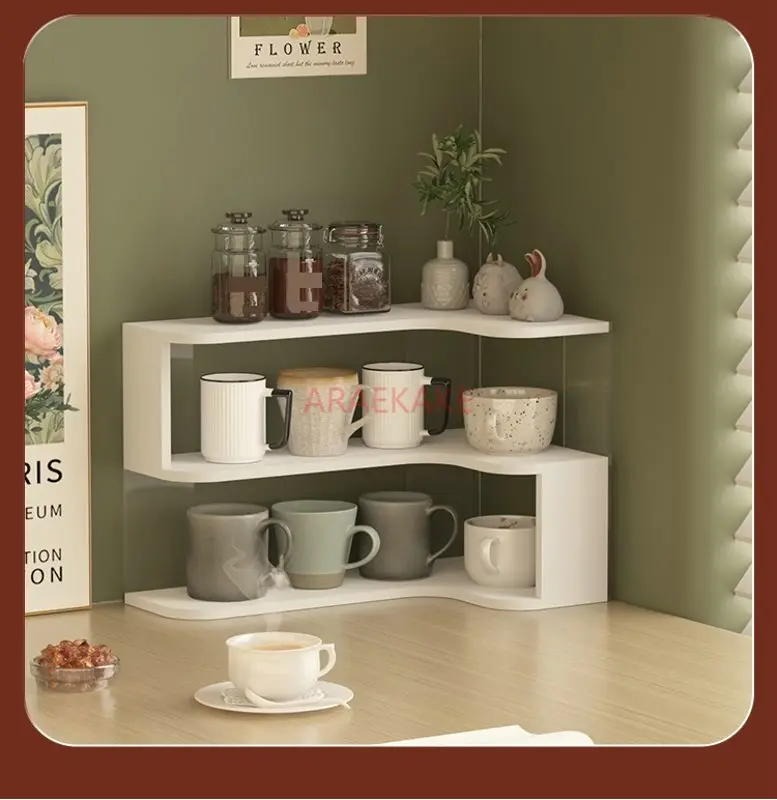 

1pcs Cup holder, water cup holder, corner desktop storage rack, hollowed out coffee cup storage rack, tea water cabinet storage
