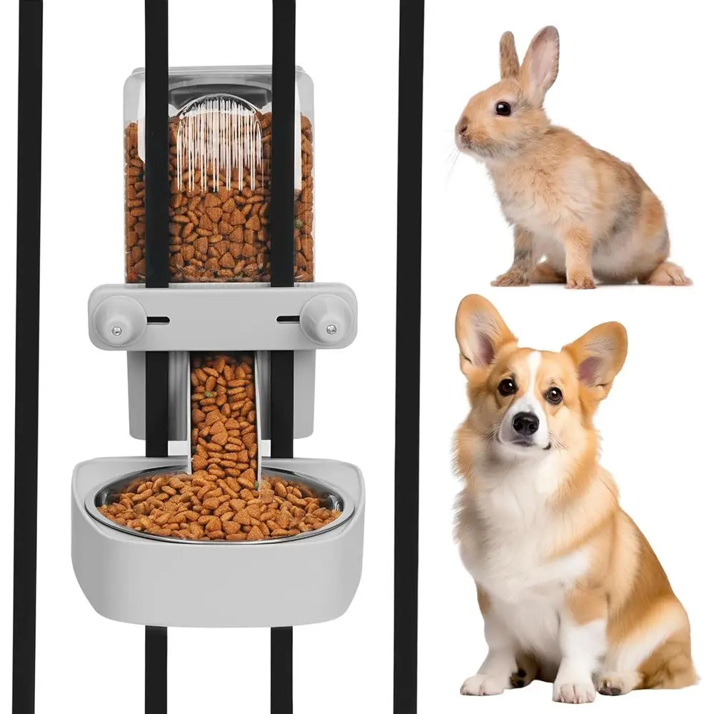 

Большой гравитационный дозатор корма объемом 1,6 л для кроликов, кошек, собак и мелких животных с миской из нержавеющей стали