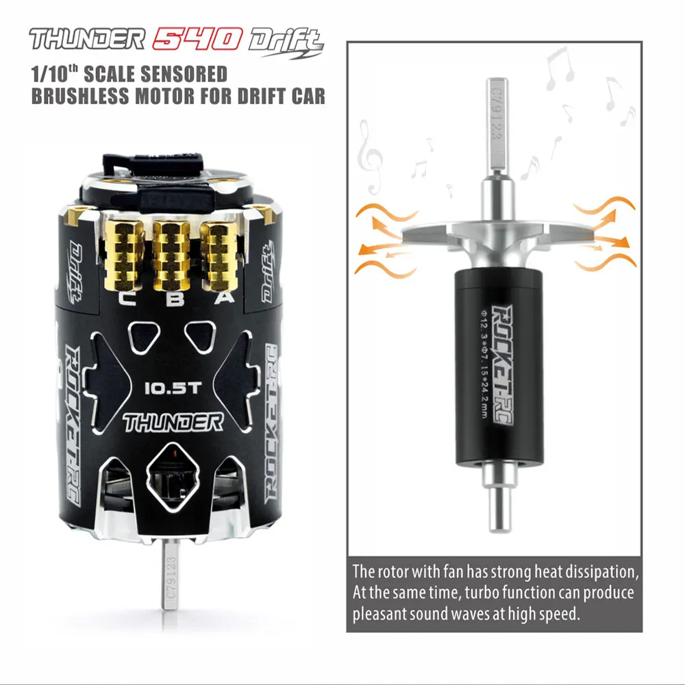 Surpass Hobby Rocket-RC 540 6.5T 8.5 10.5T 13.5T DRIFT Sensored Brushless Motor for 1/10 RC Racing Car