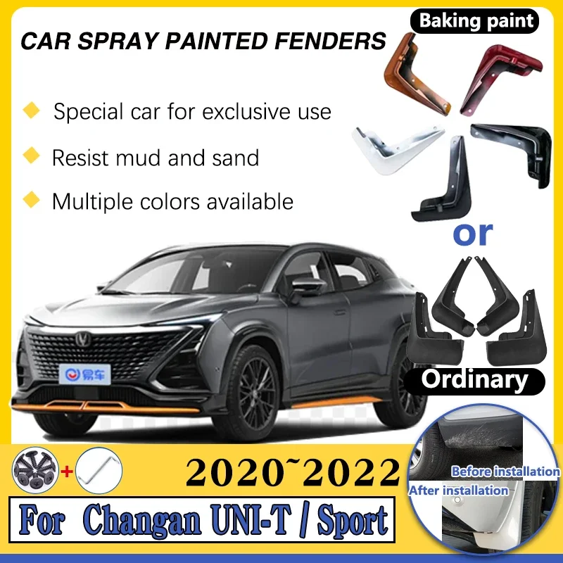 

For Changan UNI-T UNIT Sport 2020 2021 2022 Anti-splash Car Splash Guard Spray Baking Paint Mud Flaps Stickers Car Accessories