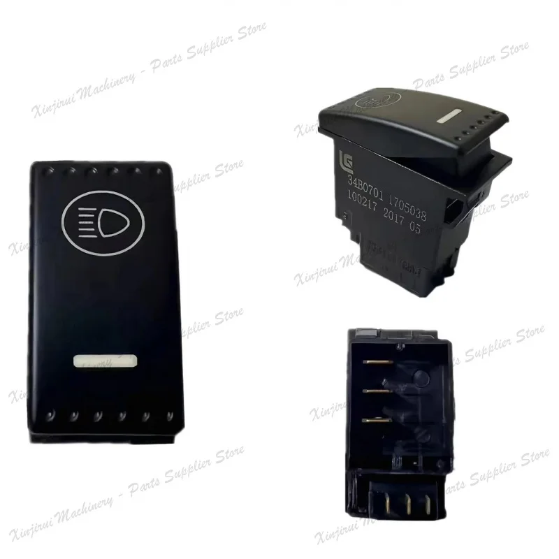 Work light switch 34B0650 spray switch 34B0743 Front headlight switch 34B0701 Liugong loader 50CN 855 856 Control switch