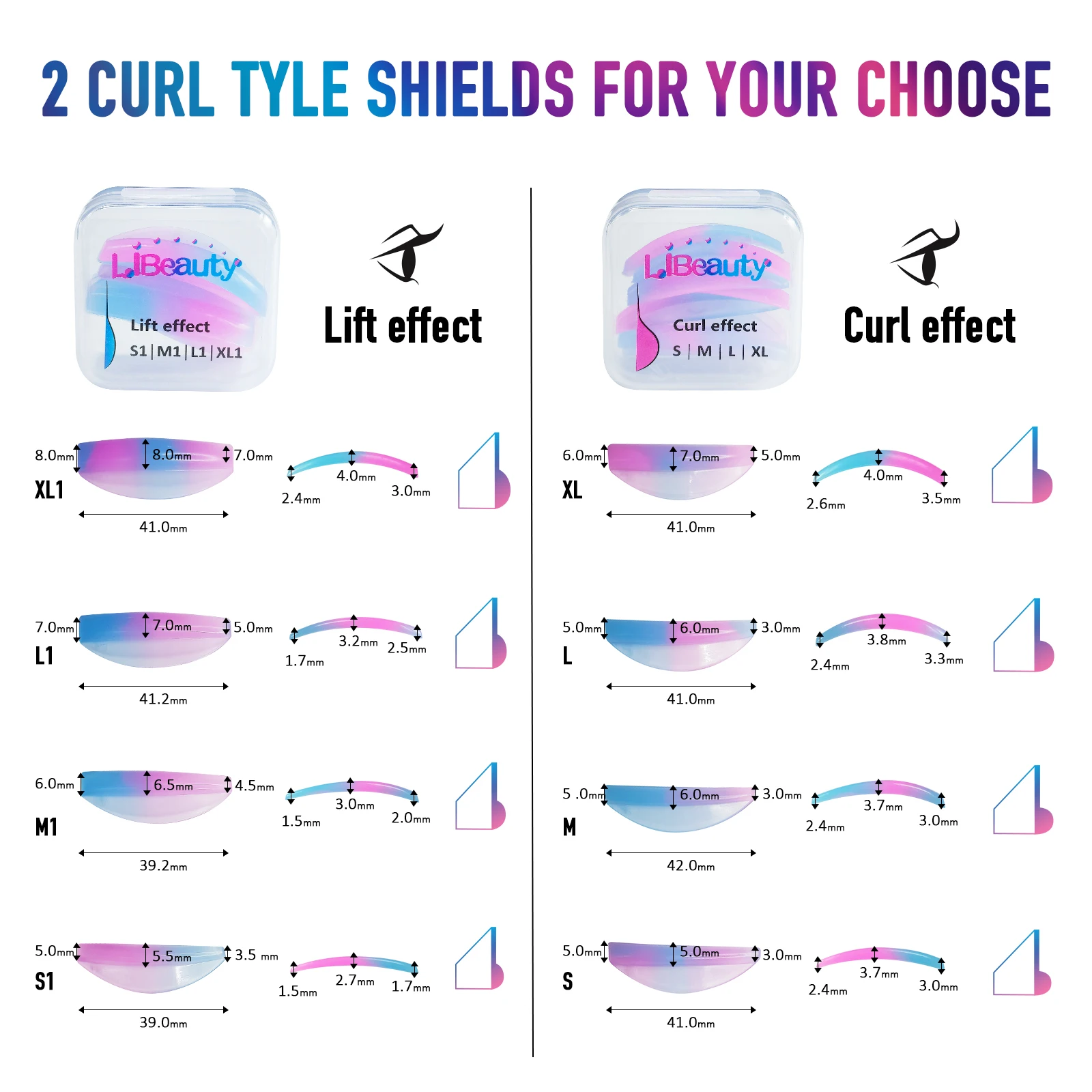 Libeauty 10 scatole C CURL Silicone ciglia Perm Rods Lash Lift Shields 3D Lifting Eeyelash bigodino accessori strumenti per il trucco