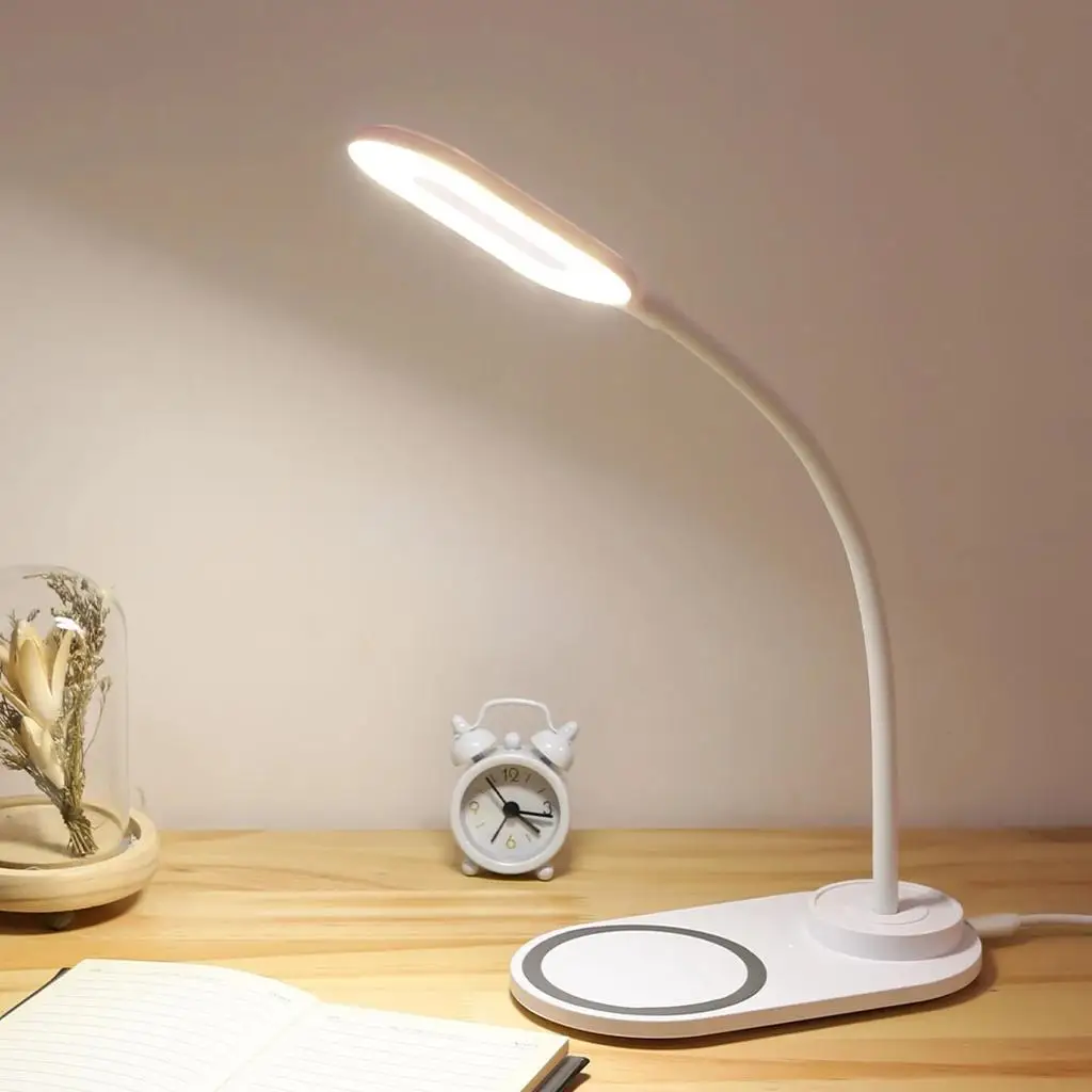 Светодиодная настольная лампа, лампа для зарядки, Внешнее зарядное устройство, USB-порт для зарядки, регулируемая яркость, 3 режима освещения, подарок