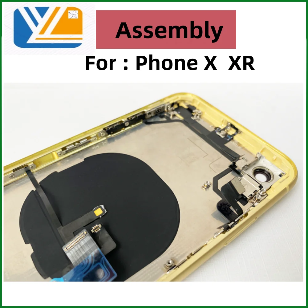 Housing For iPhone X XR Battery Back Cover Mid Case SIM Card Tray Side Button Assembly Soft Shell Cable Installation XS MAX