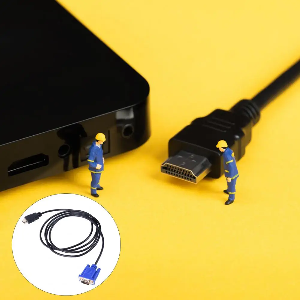 Convenient Converter Cord  Delicate Image Driver-free Adapter Cable  HDMI-compatible Male to VGA Male 1080P Adapter Cable