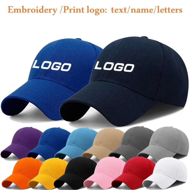 Custom Adult Baseball Caps for Women Men Hip Hop Trucker Snapback Hat Adjustable Dad Hat DIY Print Embroidery Sports Hats