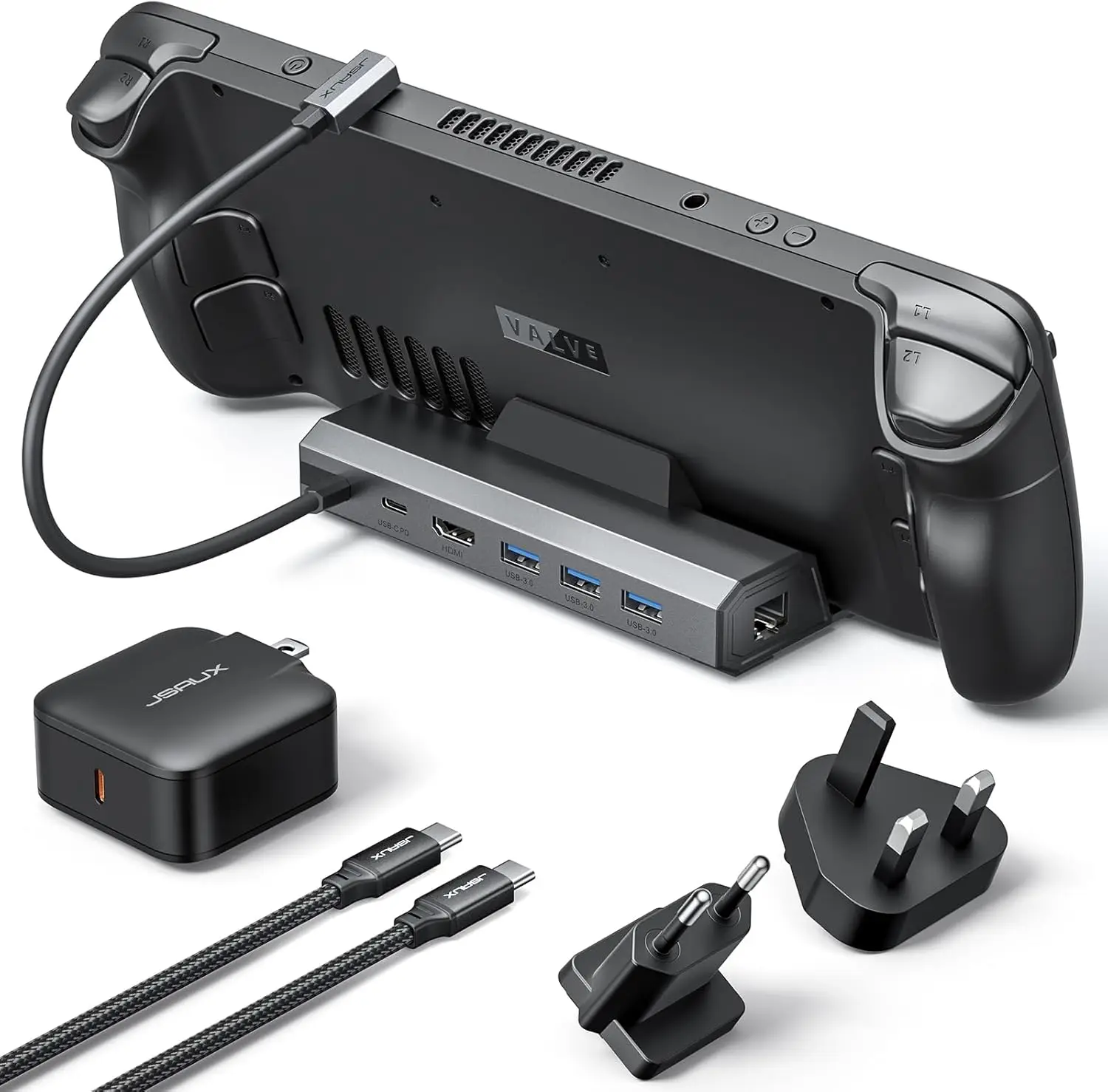 

6-in-1 Gaming Dock with 4K@120Hz HDMI, 100W Charging, Gigabit Ethernet for Handheld Consoles