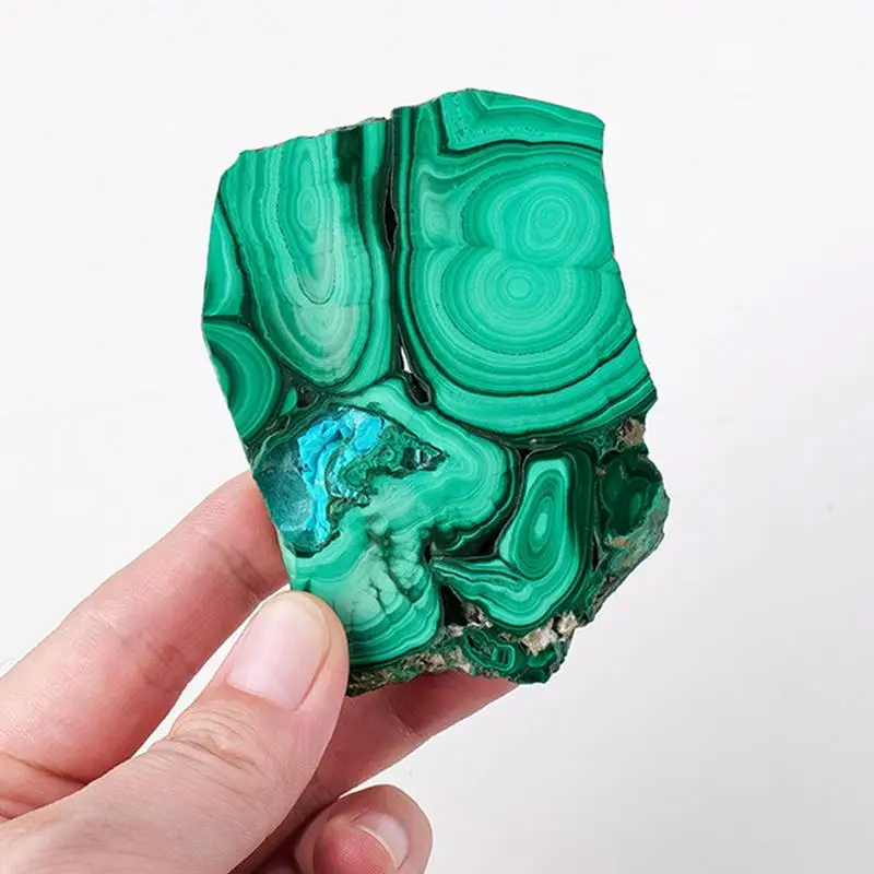 Natural Crystal Malachite Slice Polished Mineral Specimens Rough Stone Slices Quartz and Crystals Repair Crystals for Home decor