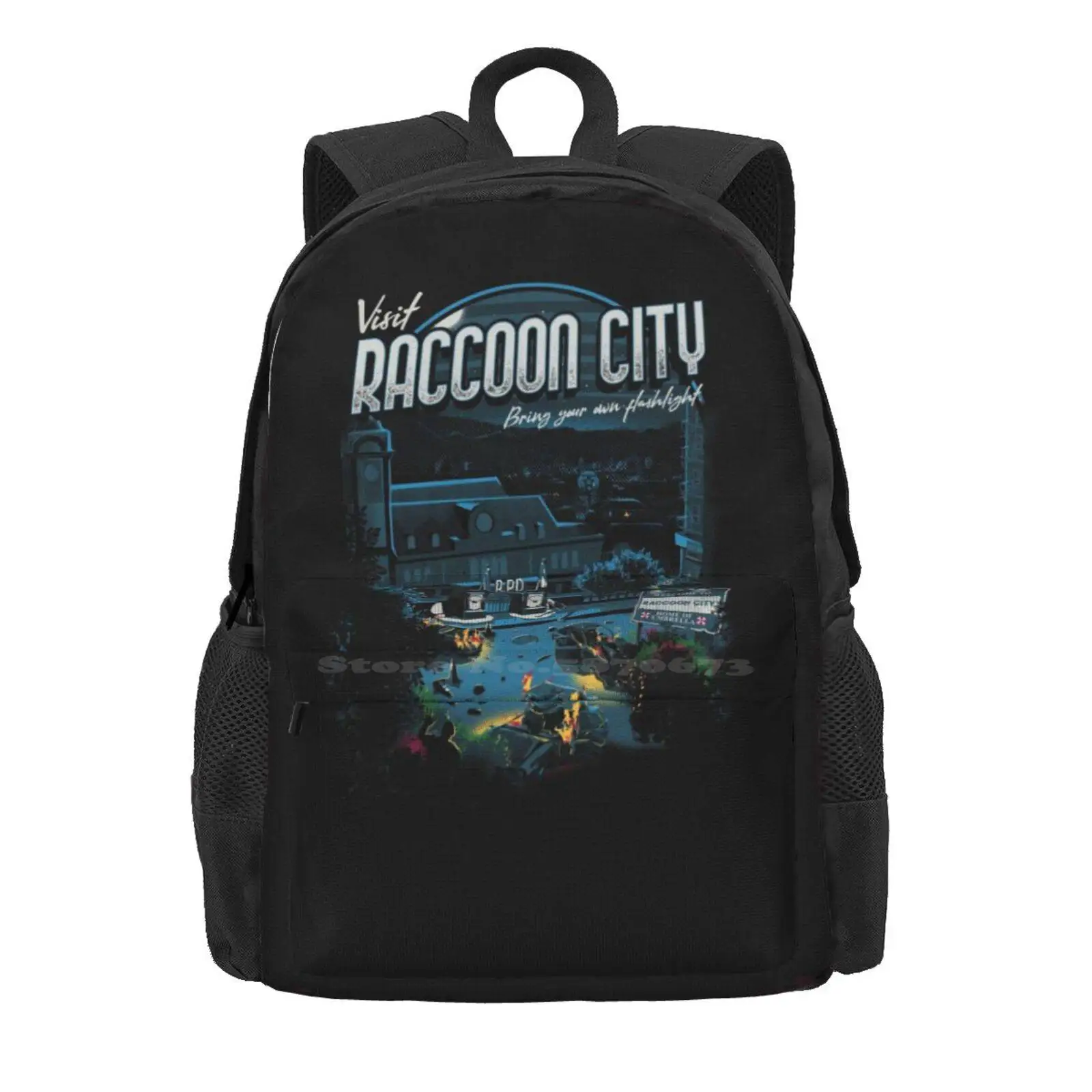 Visit Raccoon City Hot Sale Schoolbag Backpack Fashion Bags Zombies Zombie Game Video Game Resident Evil Rpd Raccoon City