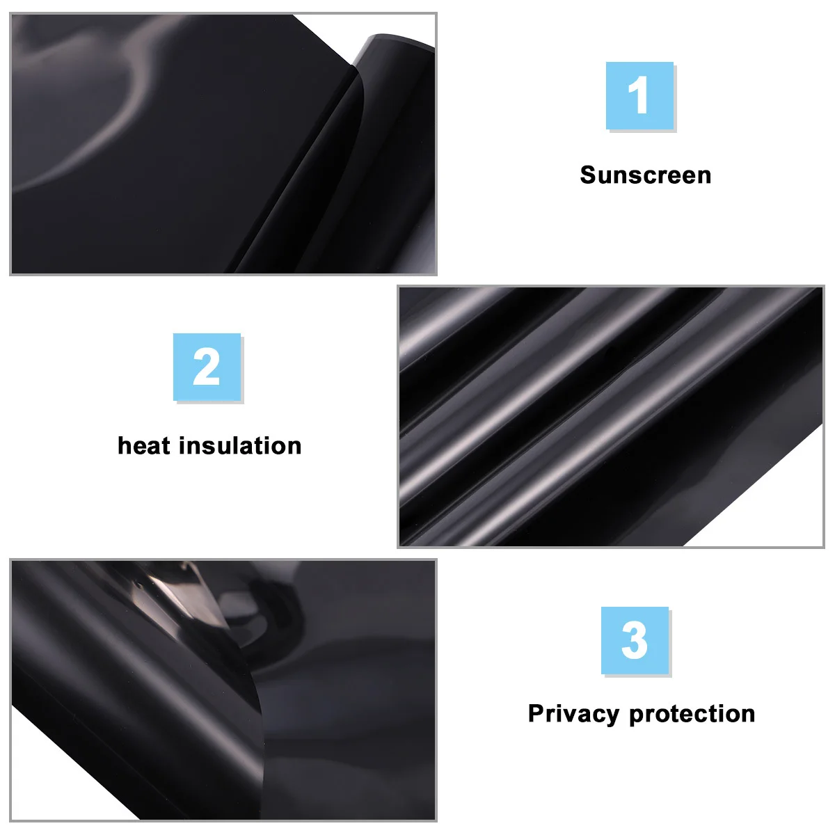 Alipis 1PC Lightproof Window Film PVC Glass Sticker Sunscreen for Office Home Decor Simple Privacy Film