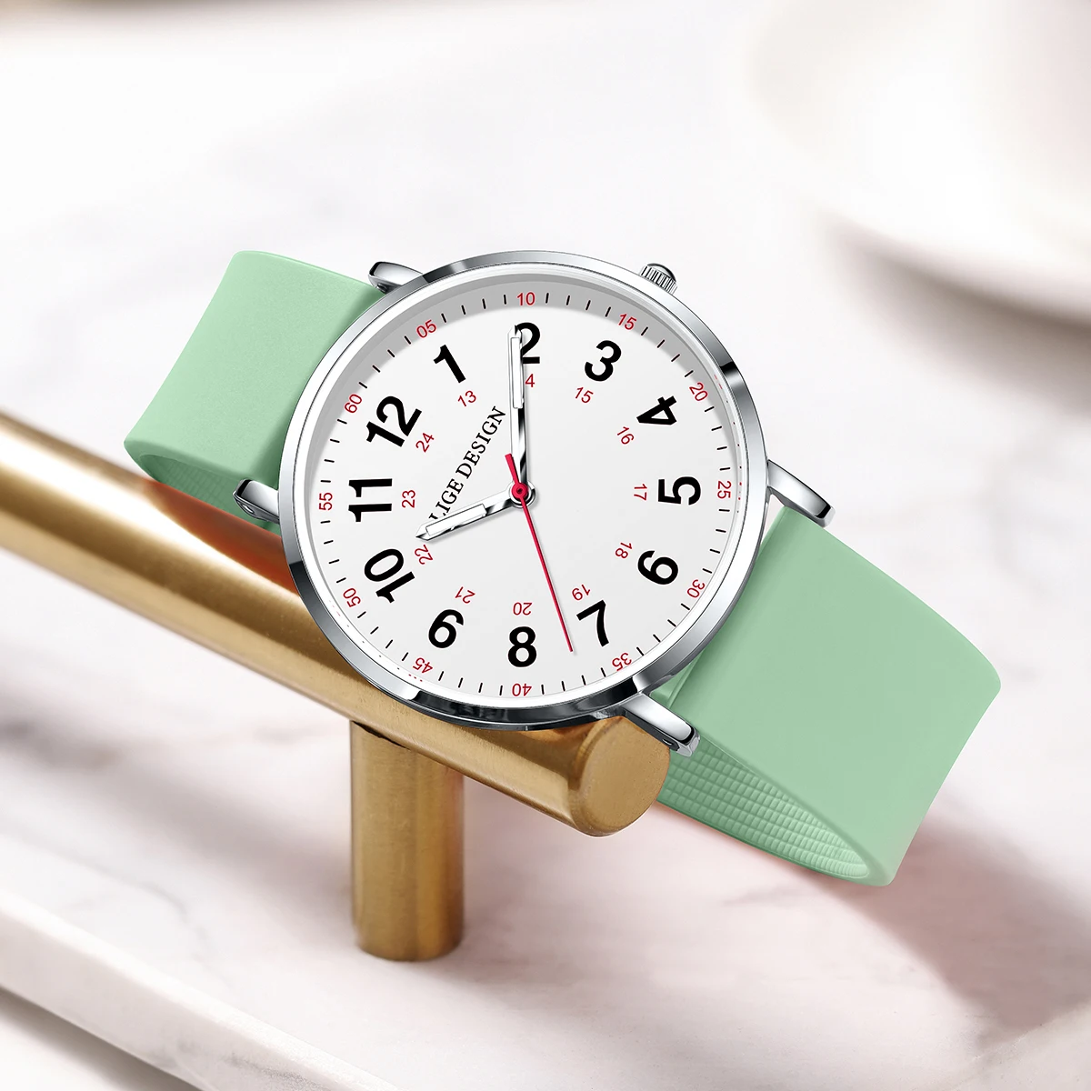LIGE Luxury Silicone Strap Women's Wristwatch Digital Elegant Ladies Watches Fashion Simple Waterproof Quartz Watches for Woman