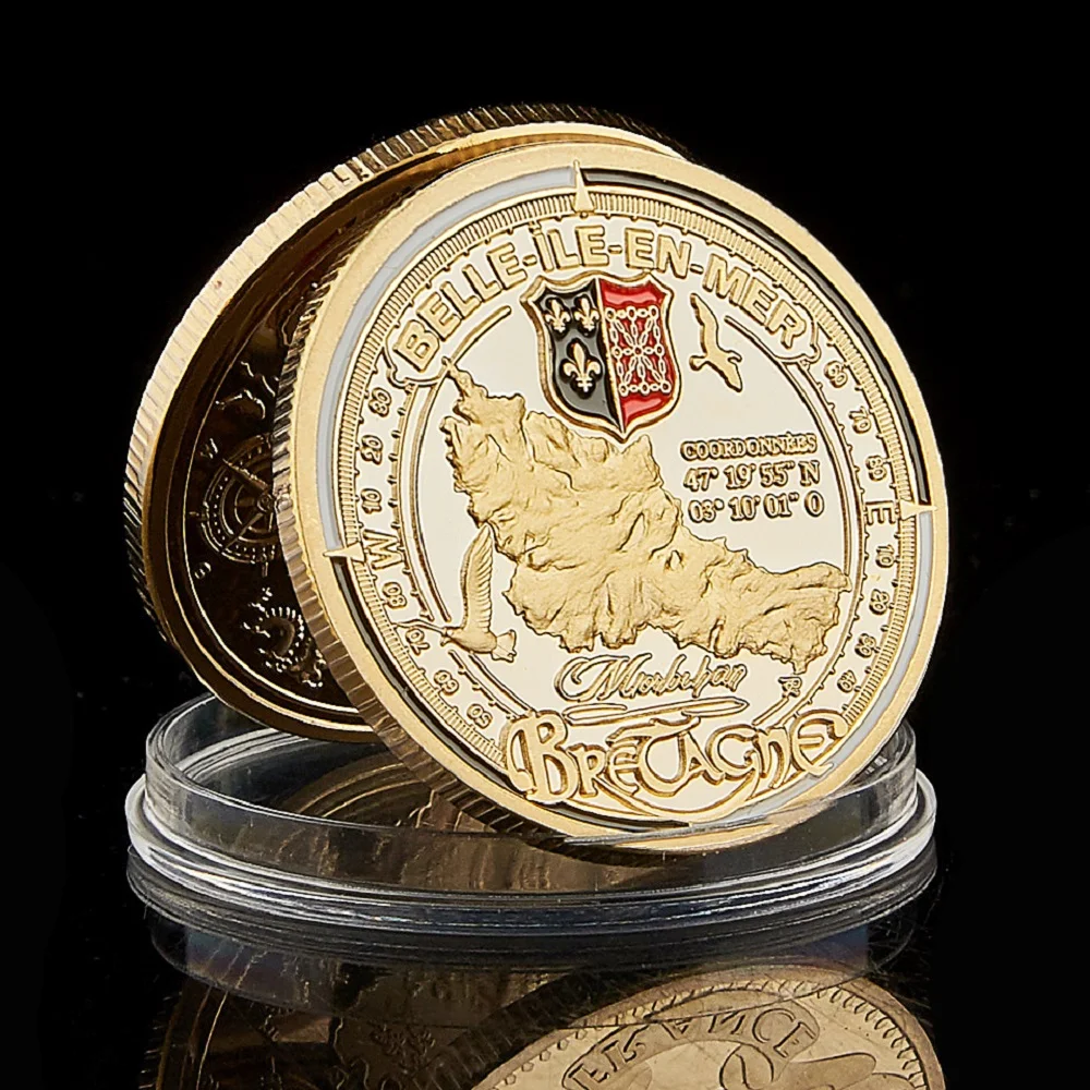 1765-2015 France Belle-Ile-En-Mer of The French Revolution Gold Plated Coin Souvenir Coin For Collection