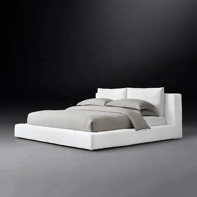 Pure White King Bed American Set Sheets Upholstered King Bed