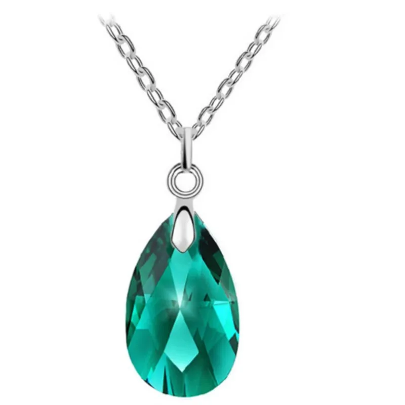 water tear dropshipping Transparent pure quality Crystal Pendant Necklace charm summer party fashion jewelry Lover birthday gift