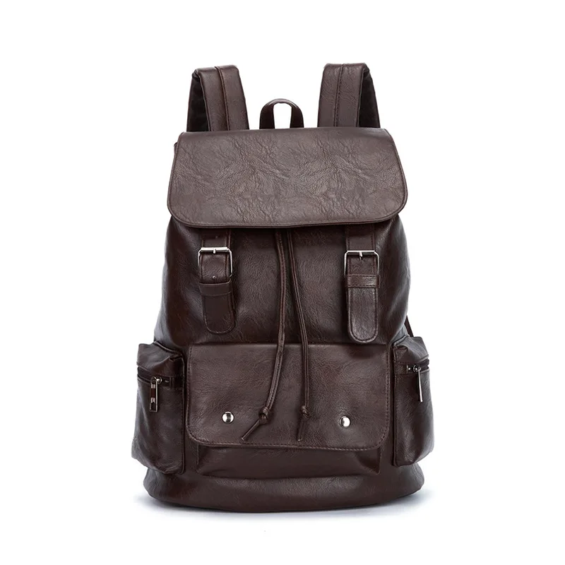 Multifunction PU Leather Men's Backpack Business Man Backpacks Casual Student School Bags For Boys Wearproof Laptop Bag