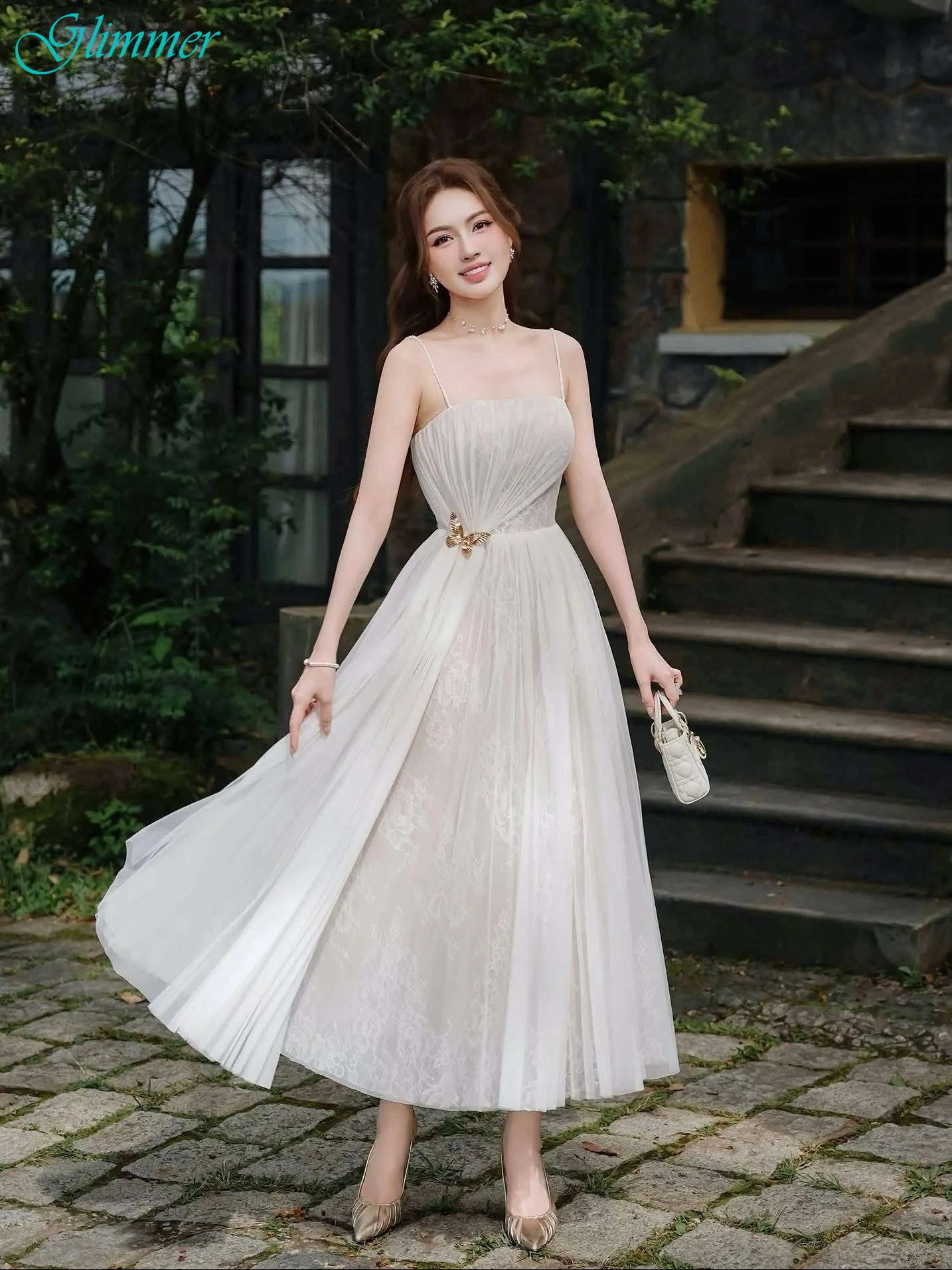 

Customized A-Line Spaghetti Straps Elegant Formal Evening Dress High Quality Bespoke Occasion Gowns Temperament Party Dress