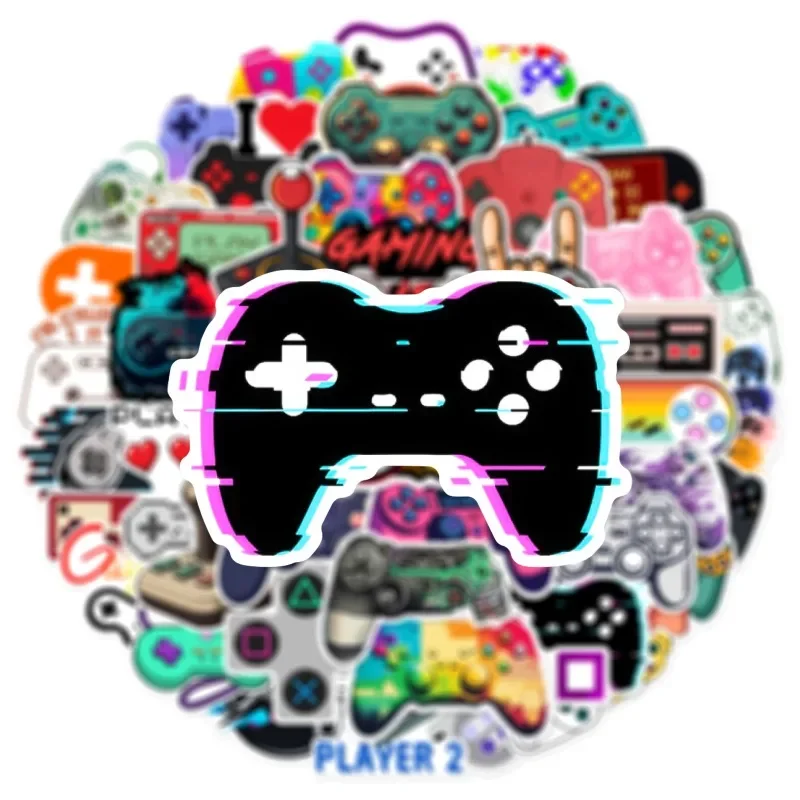 

50PCS Colorful Gamepad Graffiti Motorbike Helmet Stickers Waterproof Rear Trunk Sticker Motorcycle Body Scratch Cover Decals