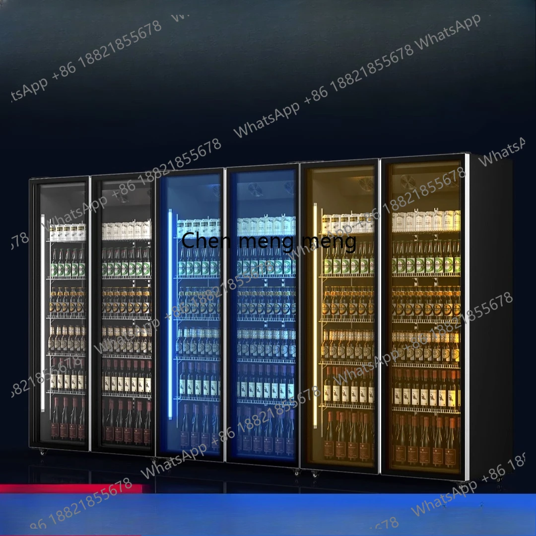 

Vertical refrigerated display cabinet Refrigerator fresh-keeping cabinet Double door cold drink commercial beer freezer