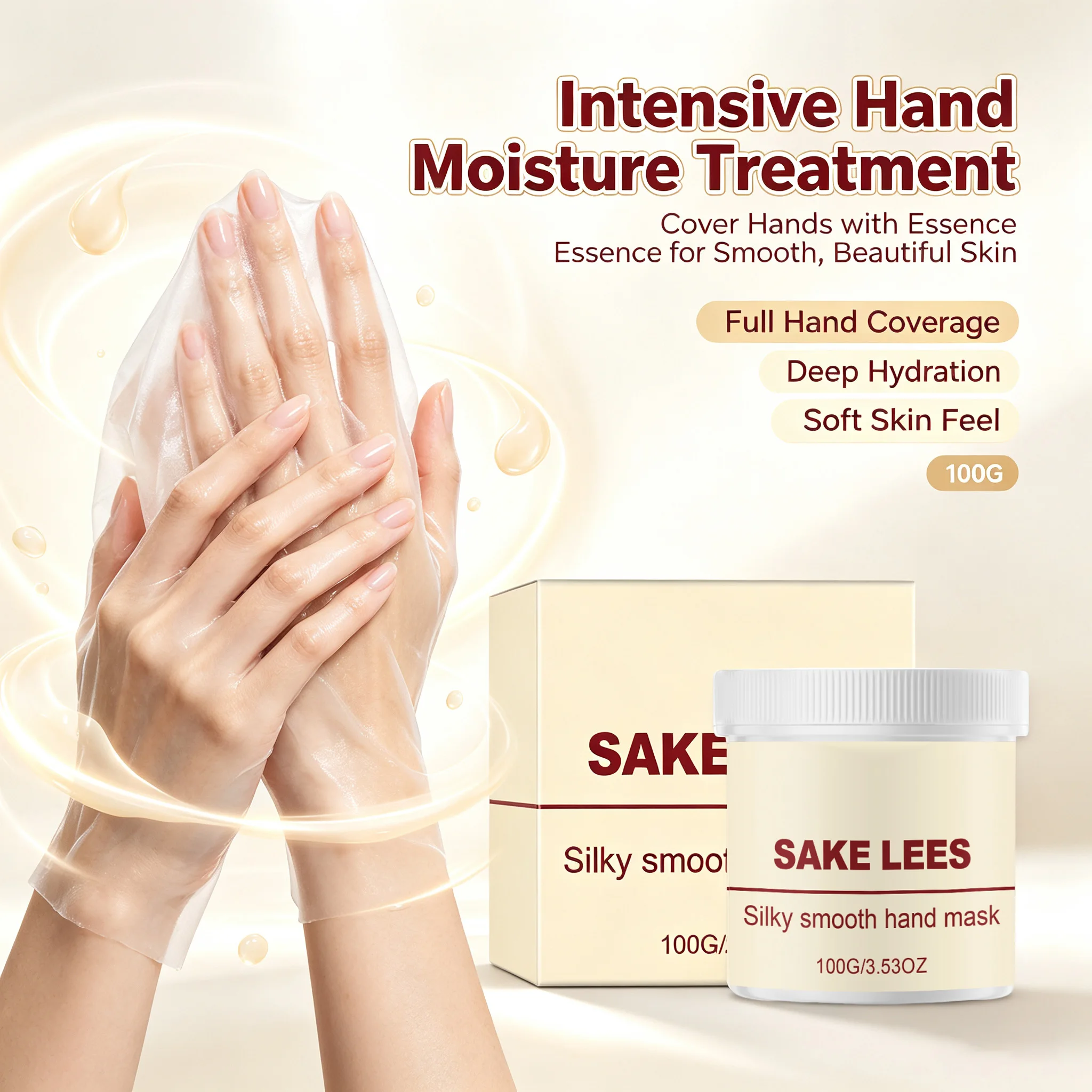 Rice Lees Moisturizing Hand Mask for Dry Cracked Hands Deep Moisturizing & Nourishing Hand Masks for Silky Smooth Hydrated Skin