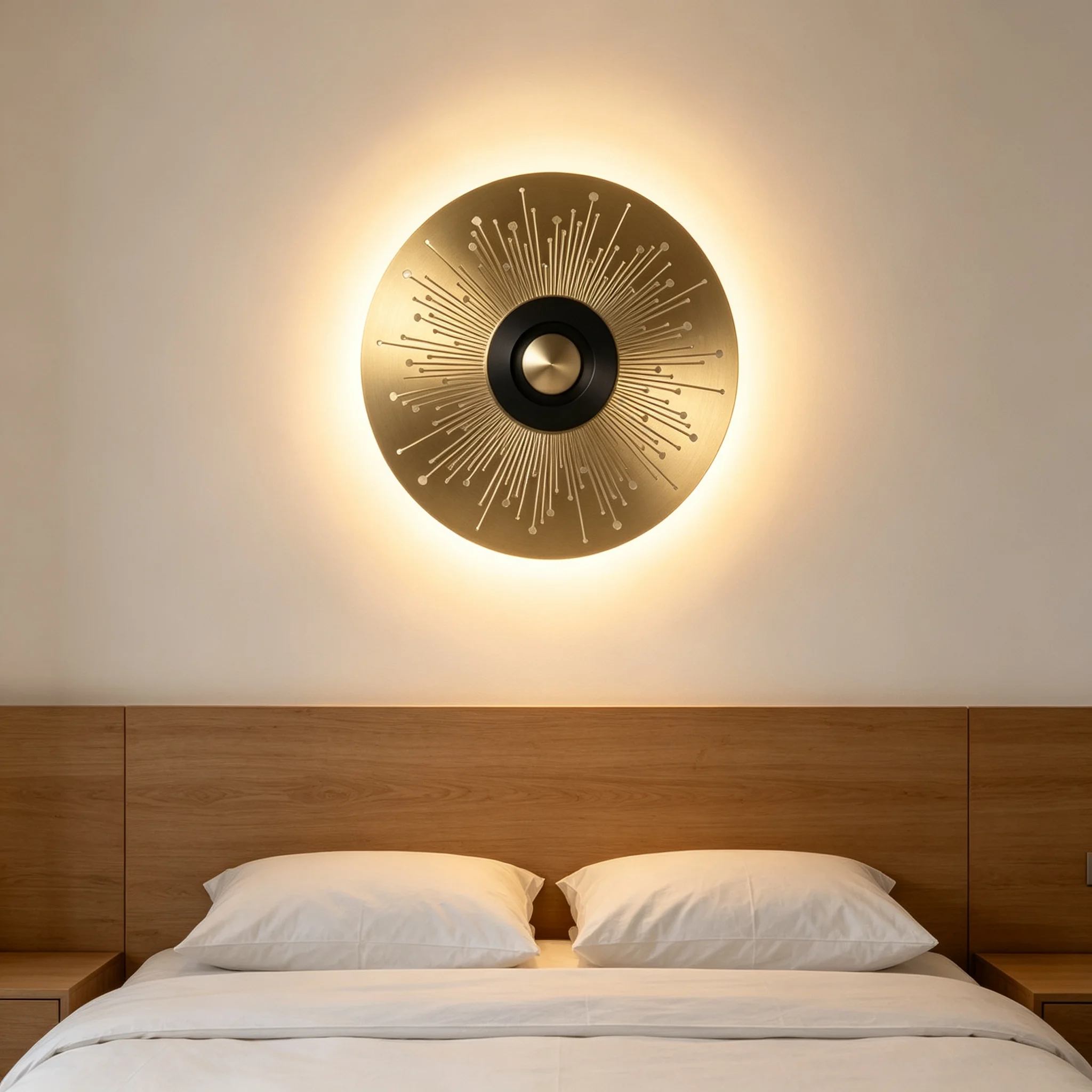American Postmodern Round Plate Wall Lamps Background Led Lights Bedroom Beside Illumination Staircase Disc Indoor Lighting CE
