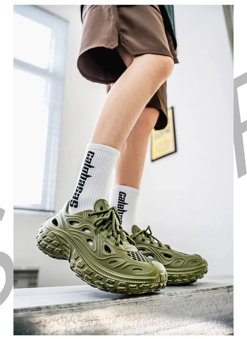 2025 neue Sommer Mode Liebhaber Sandalen EVA Baotou männer Sandalen Outdoor Dicken Boden Loch Schuhe Luxus Strand Männer garten Schuhe – Detail 8