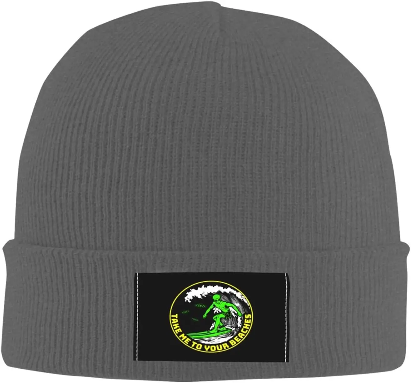 Alien Surfing,Soft and Warm Beanie Hat Skullie Cap for Women and Men