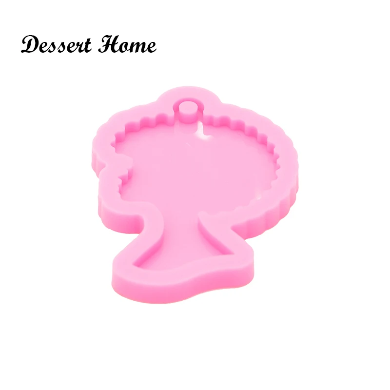 DY0798 Bright Resin Craft Afro Keychain Mould ,Girl Silicone Molds for badge reel as well , DIY Resin Epoxy Jewellery Making