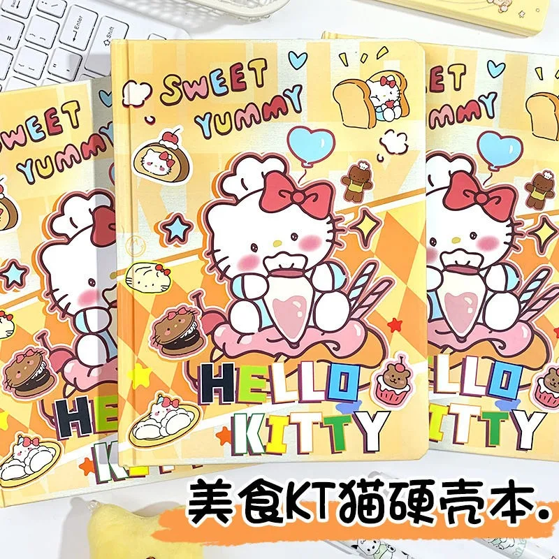 

New Hello Kitty Anime Kawaii Sanrio Student Notebook Cute Cartoon A5 Color Page Hard Shell Children Dairy Book Gifts Toys