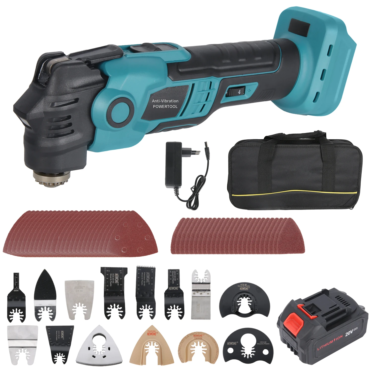 Outil oscillant sans fil, 6 vitesses, scie électrique, système anti-vibration suspendu, outil de coupe pour batterie Makita 18V