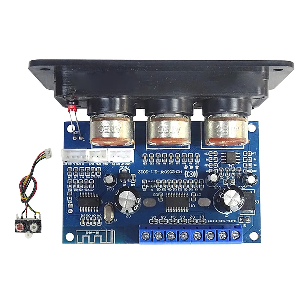 2.1 Channel Digital Power Amplifier Board+AUX Audio Cable 2x25W+50W BT5.0 Subwoofer Class D Amplifier Board DC12-20V