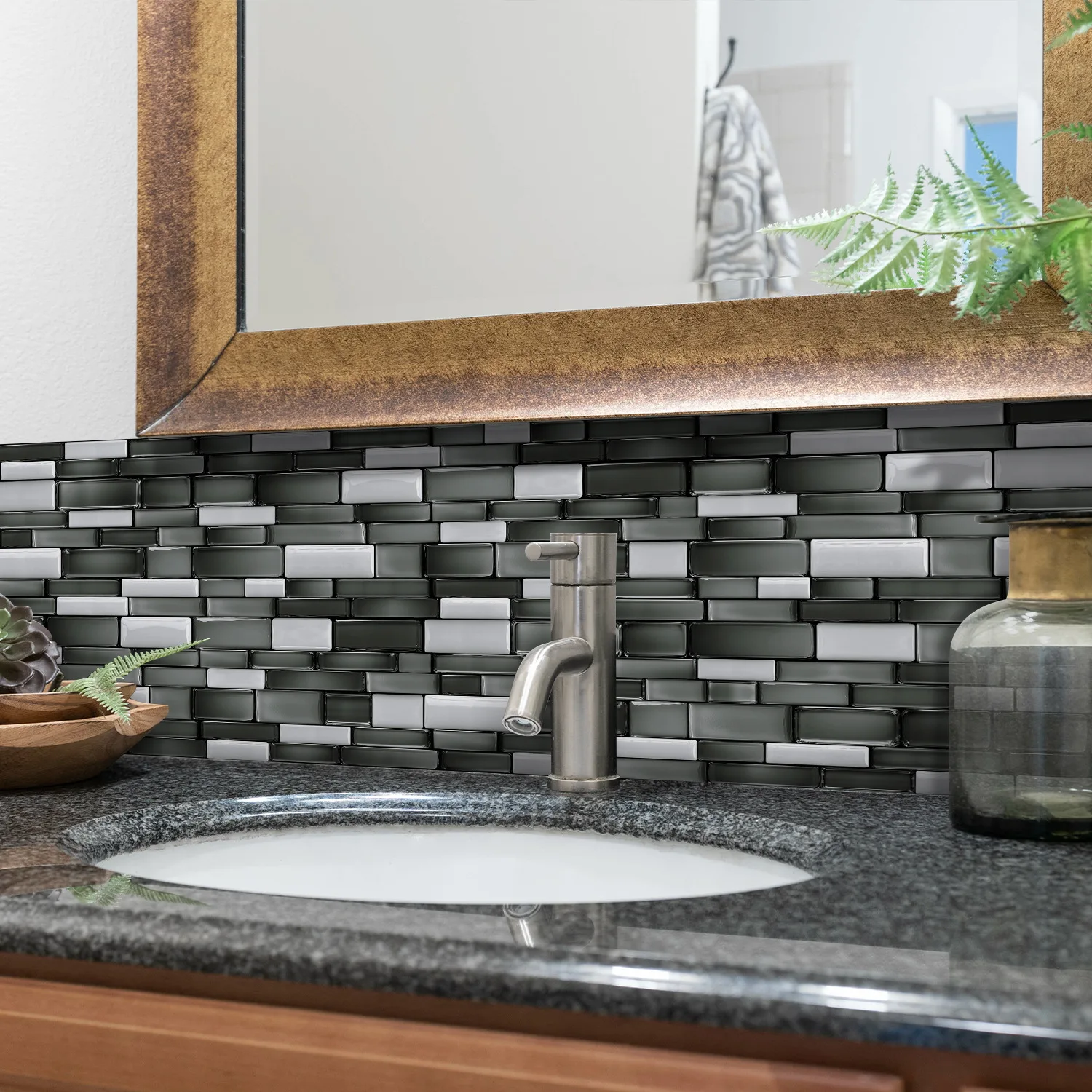 

Crystal Mosaic Pvc Self-Adhesive Wall Stickers, Household Oil-Proof and Waterproof Tile Stickers, Cross-Border Wholesale Self-Ad