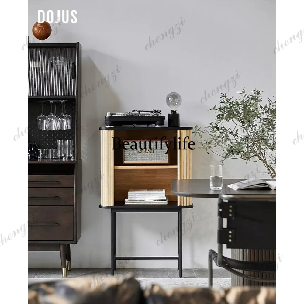 M132 Side cabinet French solid wood locker Rolling shutter door Antique living room wall storage cabinet