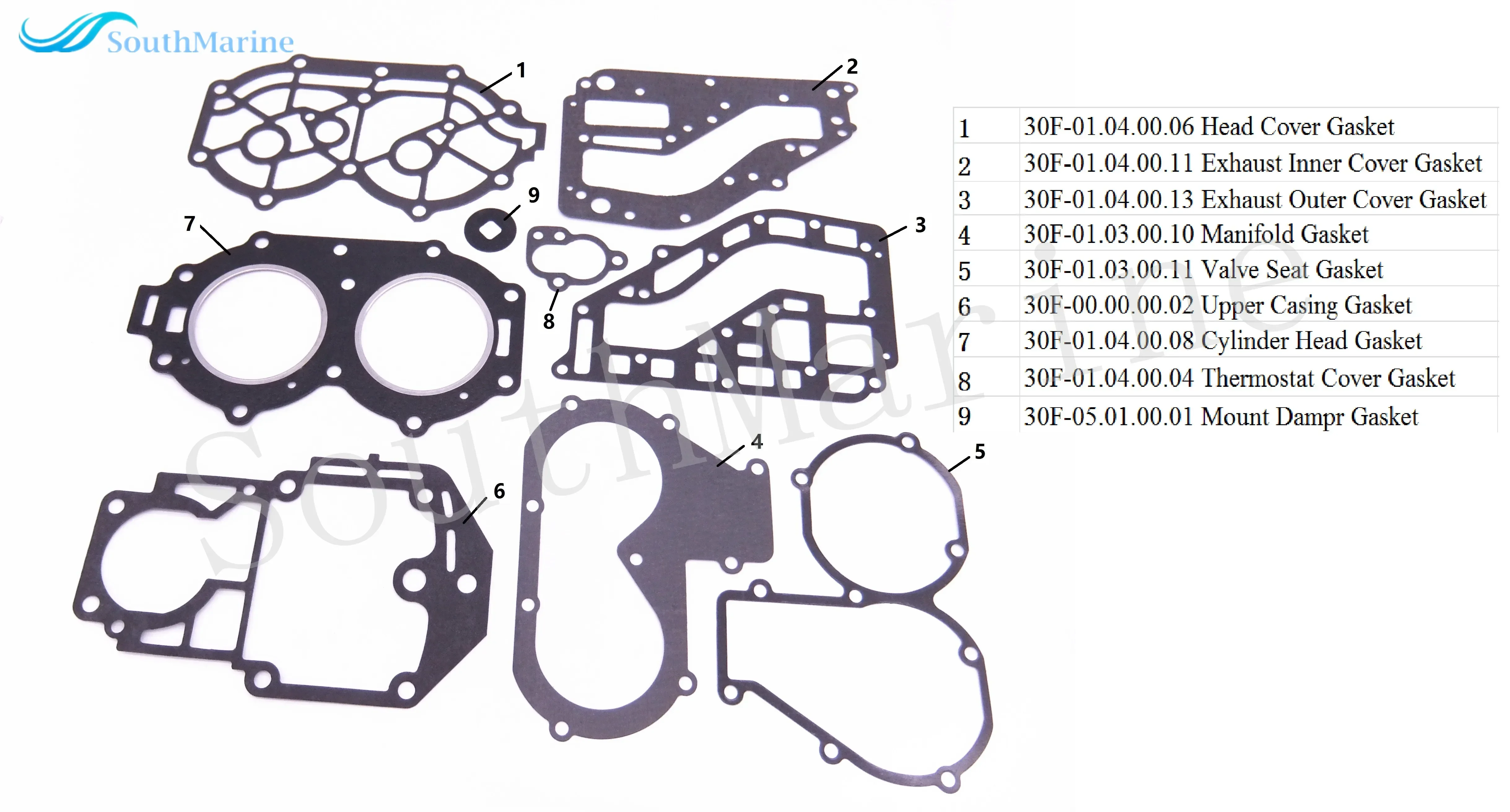 Outboard Motor Boat Engine Complete Power Head Seal Gasket Kit for Hidea 30F 25F