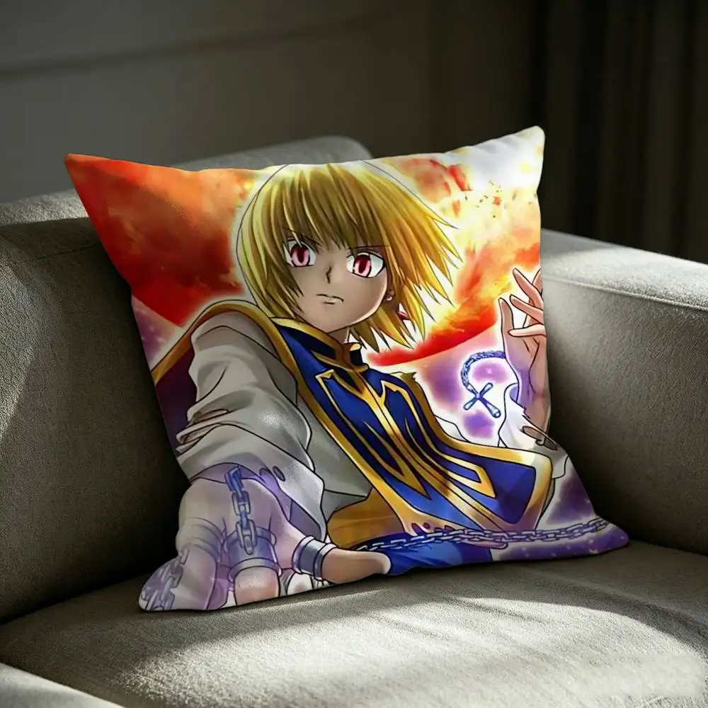 K-Kurapika Anime HxH Battle Collection Square Sofa Pillow Cover Solid Color Living Room Home Decor Cushion Case