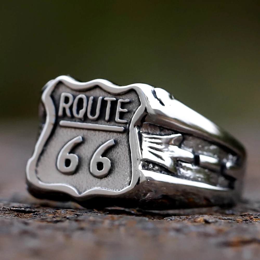2024 NEW Fashion High Quality 316L Stainless Steel 66 Routed Ring For Man Women Vintage Jewelry Patry Gift