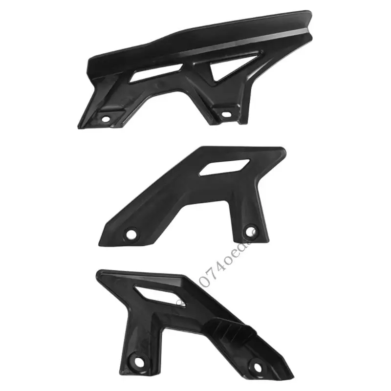 Drivetrain Area Chain Guard Set for Electric Dirt Bikes, Upper Lower Molded Nylon Covers for Replacement Use, Black Two Piece