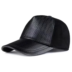 Fashion Leather Baseball Cap For Men Casual Snake Crocodile Patten Printed 56-60 cm Adjustable Hats Male Goft Five Panels Gorras