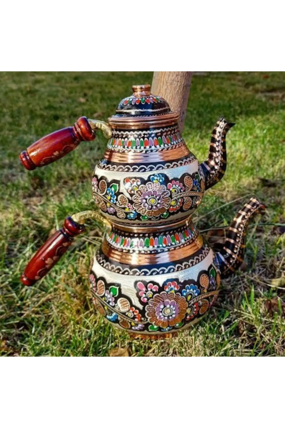 

DOLBOVI large size copper erchain hand embroidered teapot Cooper Tea Pots Handmade