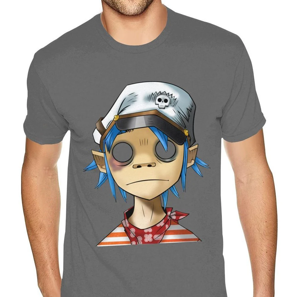 Rock Band Gorillaz Print Summer Men\'s O-Neck T-shirt Casual Short Sleeve Oversized T Shirts Trend Fashion Pullover Men Clothing