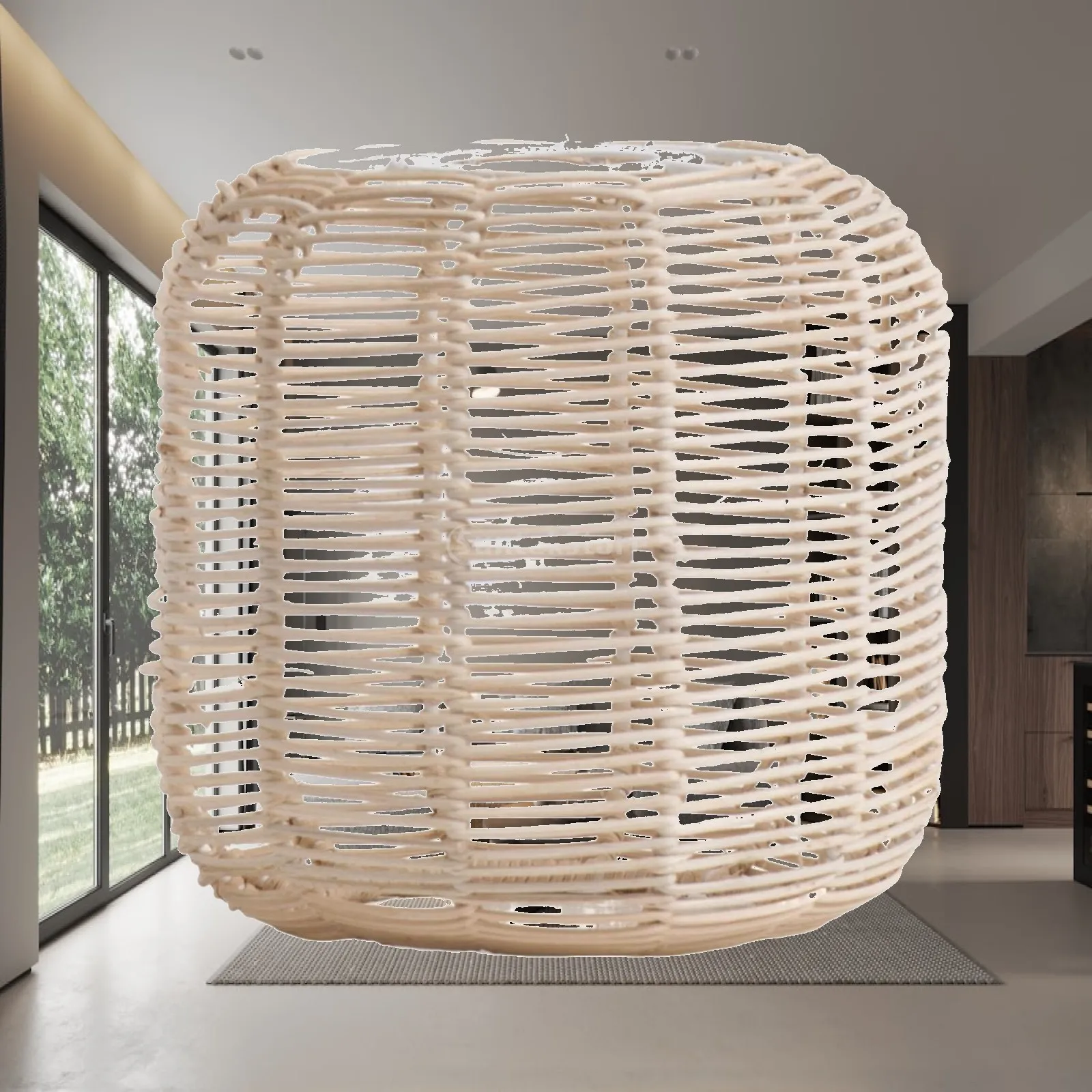 

Ceiling Fan Light Cover DIY Lighting Fixtures Handmade Woven Pendant Lamp Shade for Kitchen Dining Room Restaurant Bedroom House