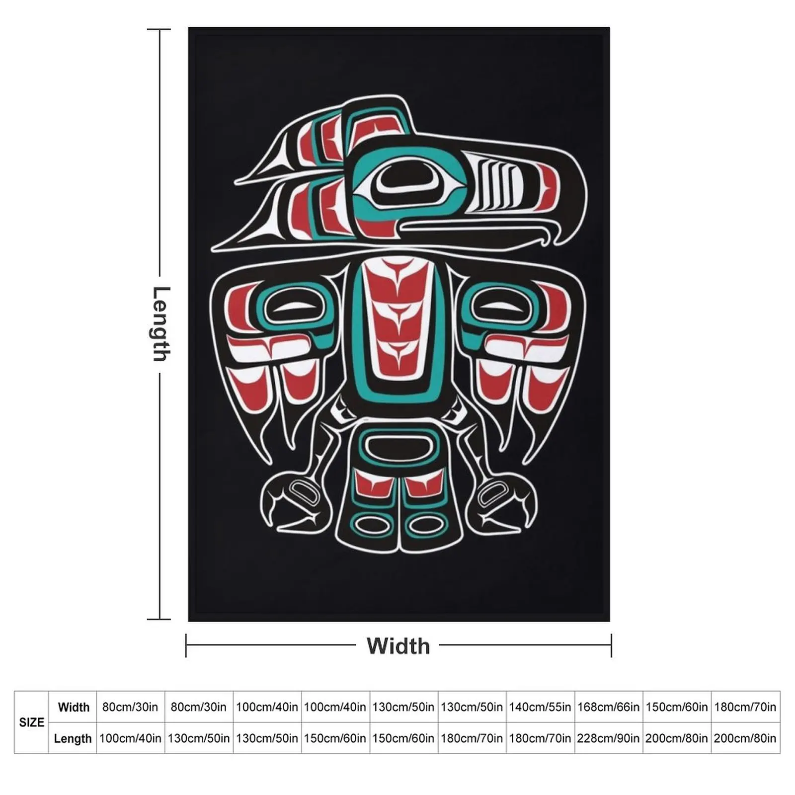 Haida Tlingit Native Raven Totem \t Throw Blanket Vintage Plaid Winter beds Thermal Blankets