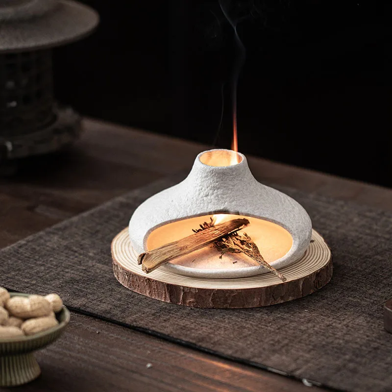 Small Chimney Fireplace Ceramic Aroma Diffuser Incense Burner Aroma Burner Home Decorative Atmosphere Ornaments