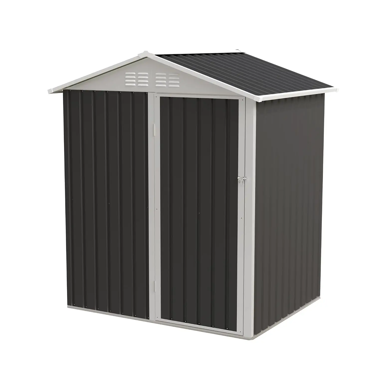 Metal Outdoor Storage Shed 5.4x4.3 Hinge Door Garden Tool Backyard Patio, Customized