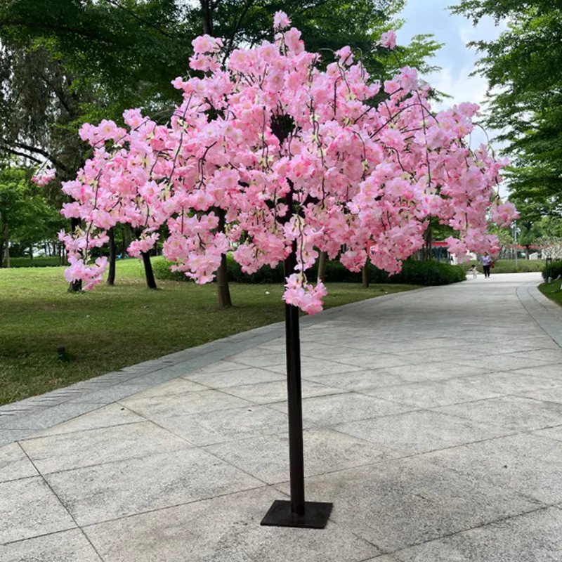 

Simulation cherry tree potted fake peach blossom green plant flower art floor living room decoration ornaments plant indoor