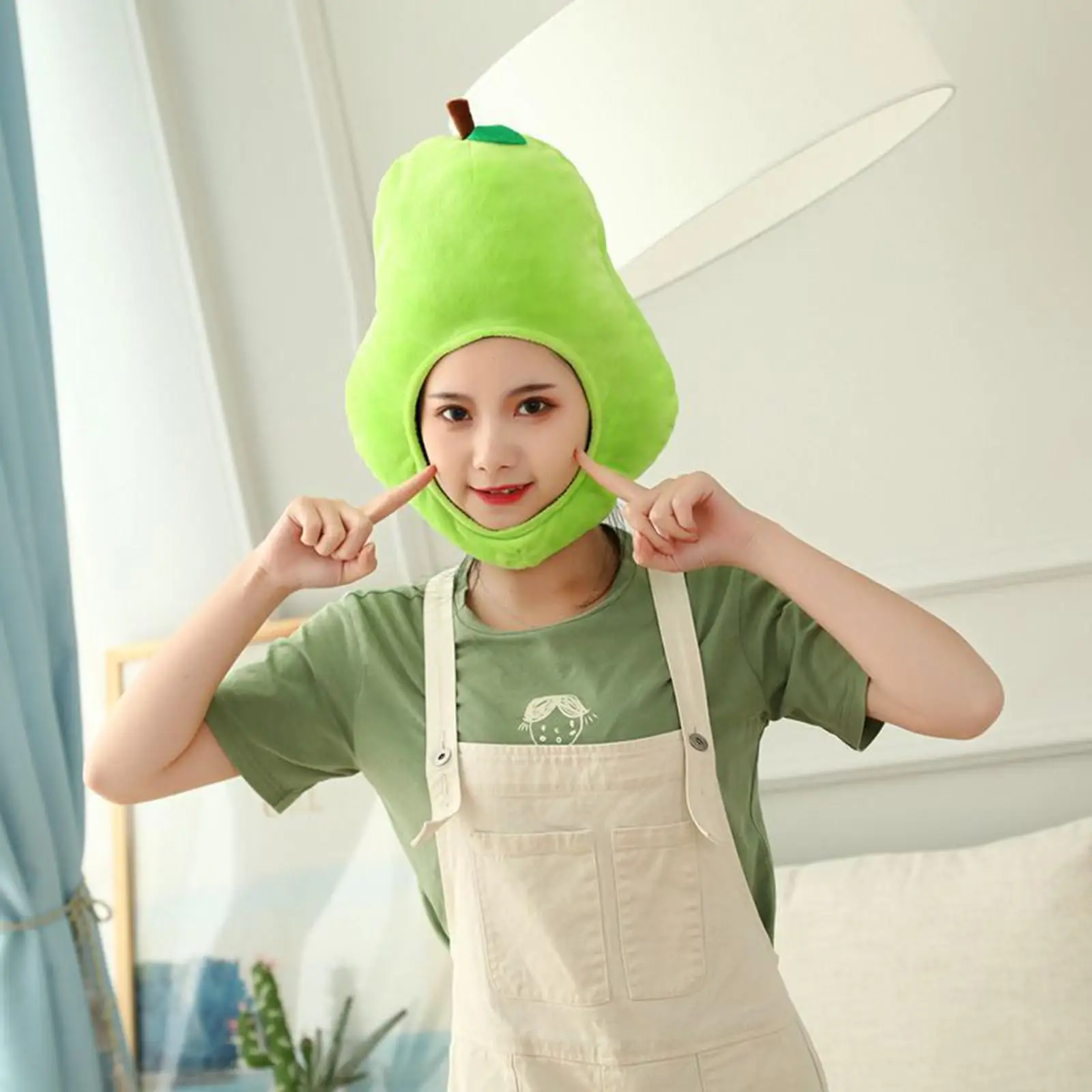 Fruit Headgear Headgear Hat Pear Shaped Gifts Cartoon Plush Headgear Hat Novelty Prop Dress Costume Decor Hat Cute Plush Hat