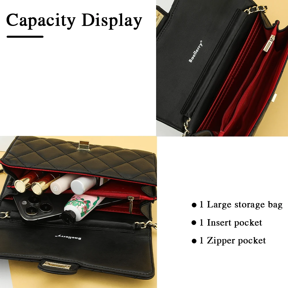 Fashion Women Shoulder Bag Handbags PU Leather Dual Layer Zipper  Female Large Capacity Casual Crossobdy Clutch Evening Bags