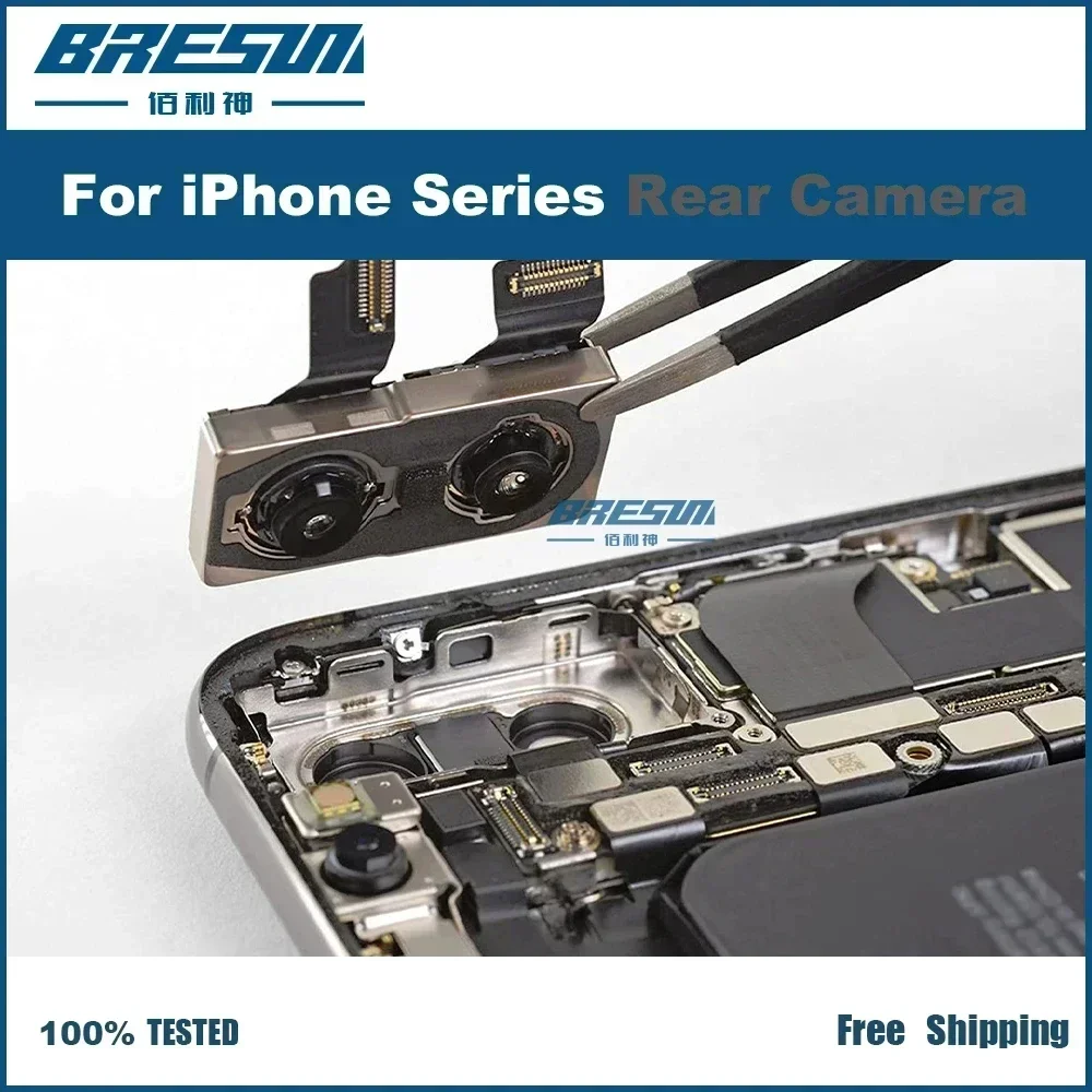 Rear Camera For iPhone 14 15 Promax plus Back Camera Rear Main Lens Flex Cable Camera For iphone 12 13 pro max Original