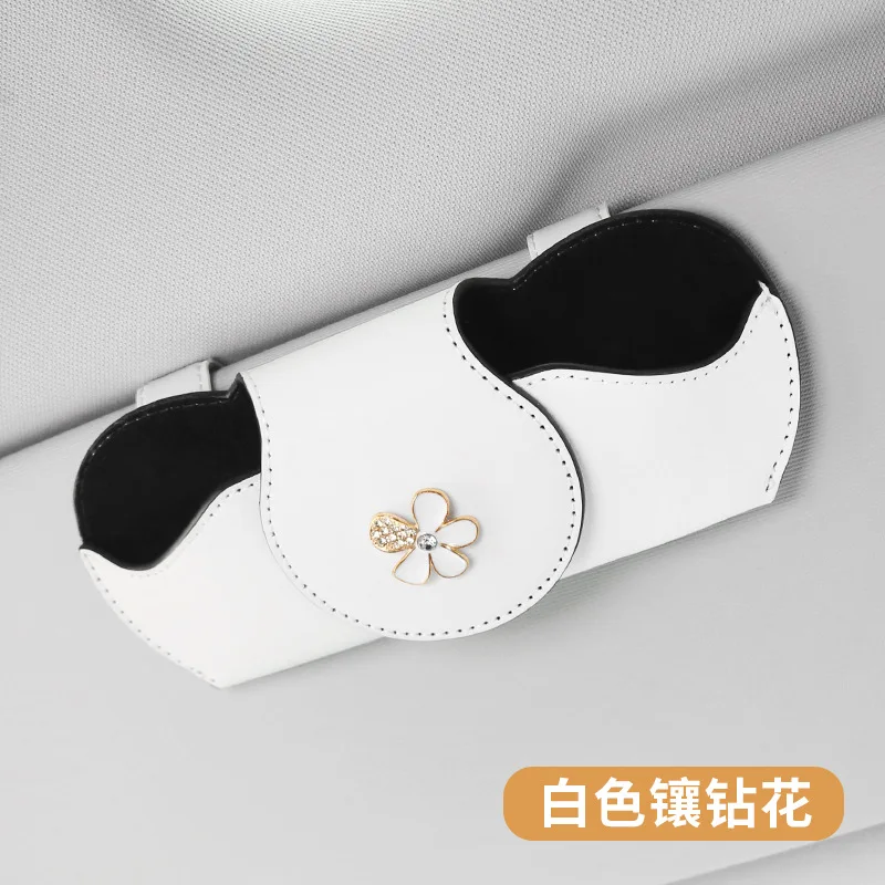 NEW Multi-functional car mounted Sunglasses clip Storage Bag Glasses Pouch Car Glasses Clip  Women Gift B2