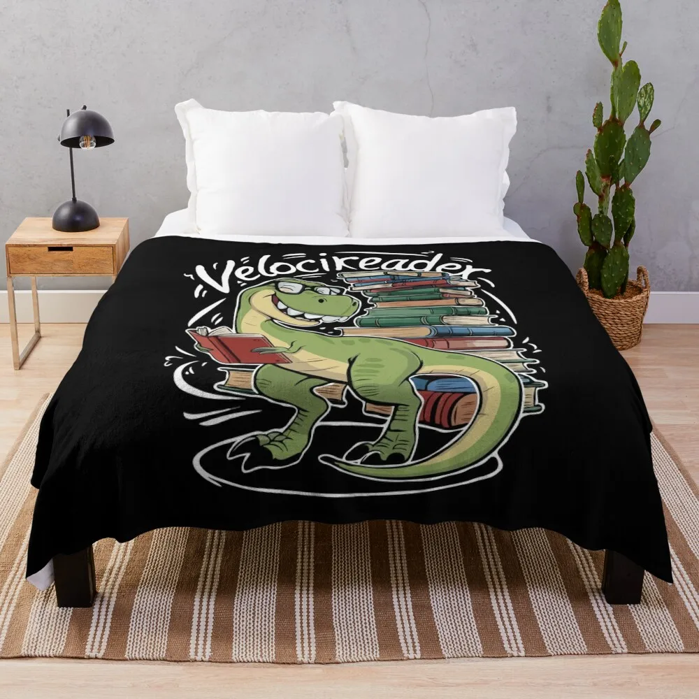 

Velocireader Awesome Dinosaur Velociraptor Lover Reader Back To School Throw Blanket Warm Camping Vintage Blankets