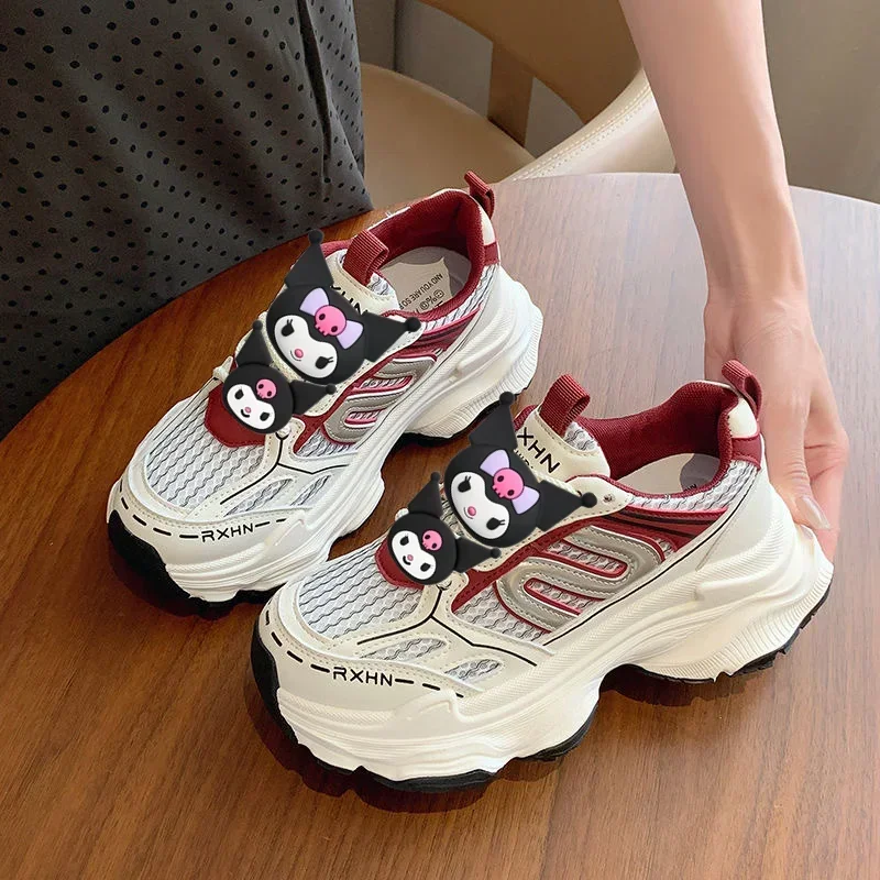 

Sanrio casual shoes women heightening sneakers kuromi new spring summer running shoes hello kitty